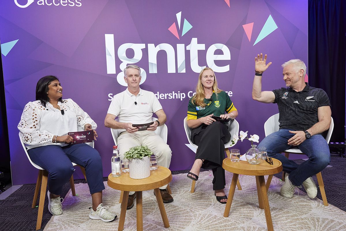 David Francis on a four-person panel at the Access Ignite Senior Leadership Conference